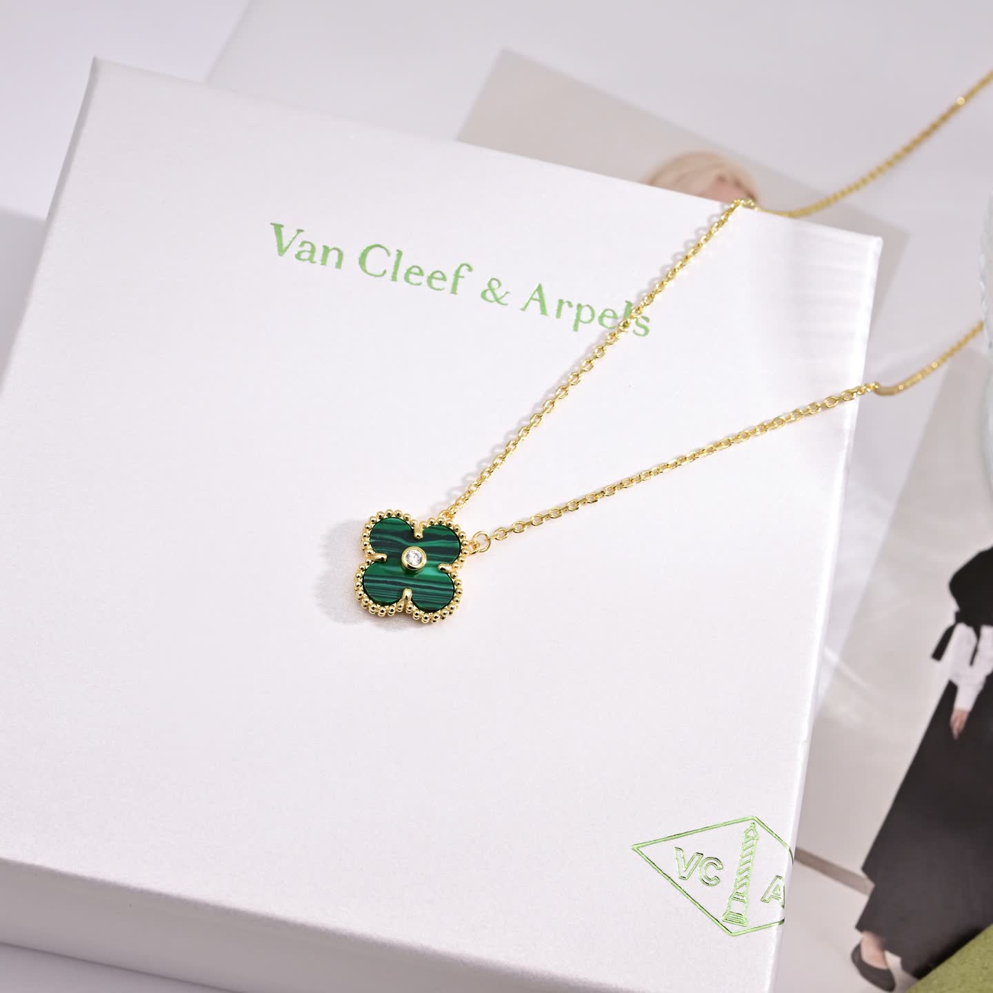 Van Cleef & Arpels Alhambra Gold Plated Enamel Clover Necklaces